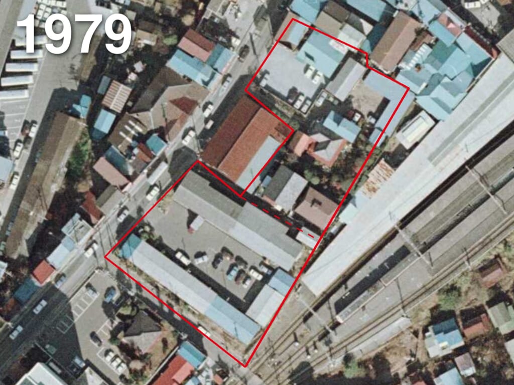 1979年・成田市花崎町 ホテルウェルコ成田の敷地 ホテル建設前の空中写真(国土地理院)|現存